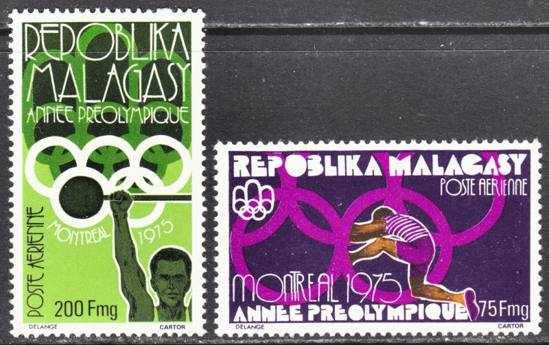 Madagascar 1976 Montreal Olympics Scott C147-48 F to VF mint no gum as issued..