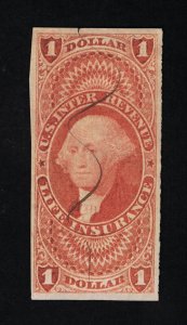 EXCELLENT GENUINE SCOTT #R71a F-VF 1862-71 RED 1ST ISSUE LIFE INSURANCE #18538