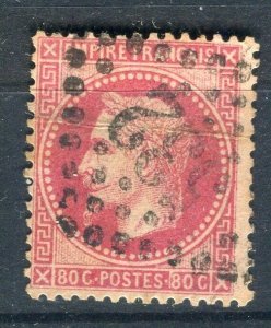 FRANCE; 1863 early classic Napoleon issue used Shade of 80c. value