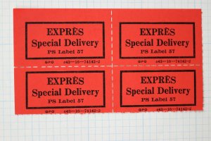 Expres Express Special Delivery PS POD GPO PO Label 57 red official ettiquette