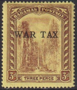 1918 Bahamas War Tax o/p 3 pence  issue MLMH Sc# MR3 CV $3.75 Stk #2