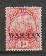 Bermuda SG 58  Mint  Light Hinged  - Opt War Tax