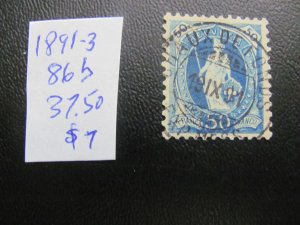 SWITZERLAND 1891-3 USED SC 86b VF/XF $87.50 (185)