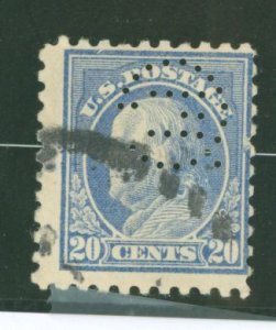 United States #476 Used Single (Perfin)