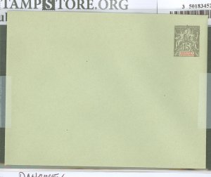 Dahomey  1900 15c gray on green O47 under flap, flap not stuck