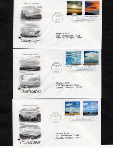 3878 Cloudscapes, set/8 FDC PCS addressed