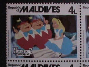 ​MALDIVE ISLANDS -1980 DISNEY CARTOON- ALICE IN WORDERLAND MNH-BLOCK VERY FINE
