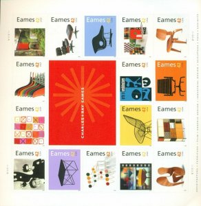US 2008 EAMES Art, Furniture Design Sheet; 42 Cents, MNH Sc 4333