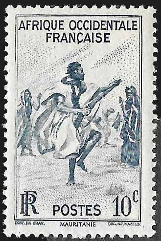 French West Africa SC 36 * Rifle Dance * MNH * 1947