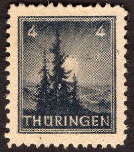 1946, Germany, Thuringia 4pf, MNH, XF / Sup, Mi 93AYy