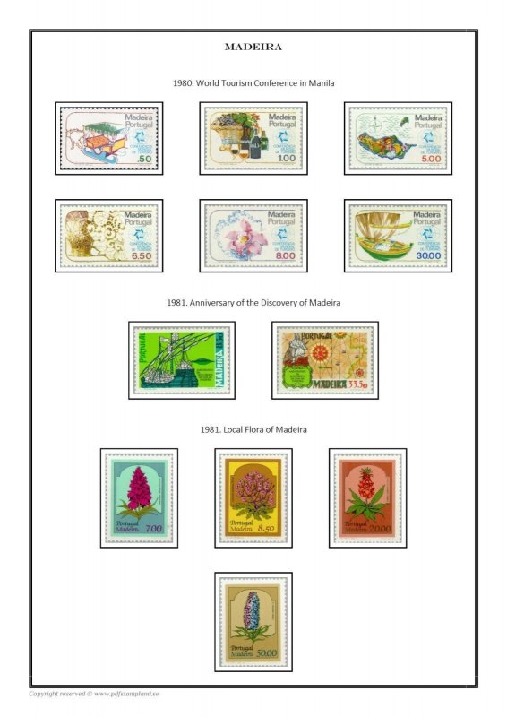 Madeira Islands 1868-2022 PDF (DIGITAL)  STAMP ALBUM PAGES