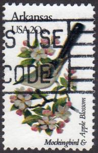 United States 1956 - Used - 20c Arkansas / Mockingbird (1982)