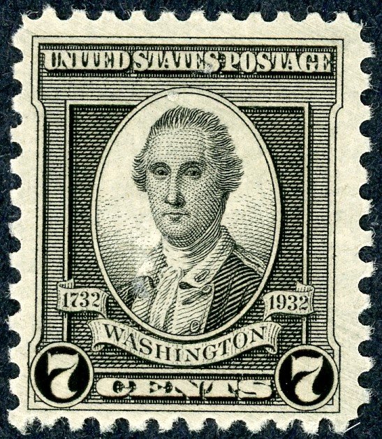 #712 – 1932 Washington Bicentennial: 7c Washington.  MNH OG.