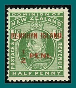 Penrhyn Island 1915 King Edward VII Overprint, MNH #14,SG19c