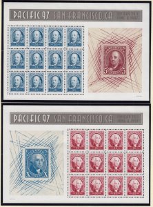 1997 Pacific '97  Sc 3139 & 3140 full MNH sheets 50c 60c values