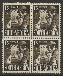 South Africa 1941-43 Army Corps 1sh3d #89c Bilingual BLOCK F/VF-NH CV $12.00-