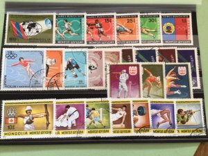 Mongolia Sports  cancelled stamps Ref A9091