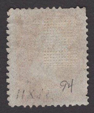 US Stamp #94 3c Rose Washington F Grill USED SCV $12.50
