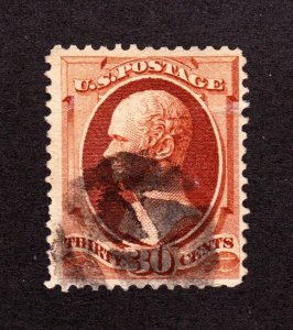 US 217 30c Hamilton Used VF w/ Negative W Fancy Cancel SCV $120