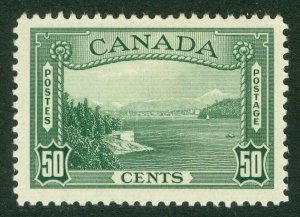 SG 366 Canada 1937-38. 50c green. A fine fresh mounted mint example CAT £50