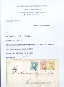 Mexico #90 #88 - #89 Very Fine Used On Cover To Guadalajara **With Certificate**