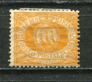 San Marino 1877 Sc 4 Mi 6  5c orange MH Signed  CV $190 SKU 915