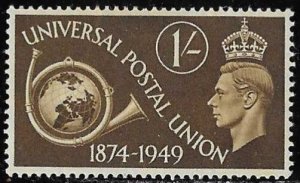 Great Britain 1949 Mint Stamp Scott #279 The 75th Anniversary Of The UPU 1/-