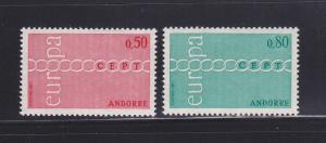 Andorra French 205-206 Set MNH Europa