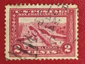 1913 US Scott 398 used 2 cent Pedro Miguel Locks, Panama Canal Lot 1102