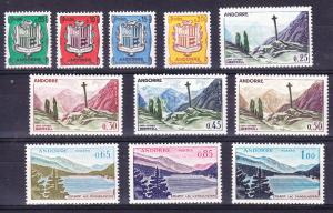 Andorra French Admin. 1961 Landscape Set Complete (11) VF/Mint(*)