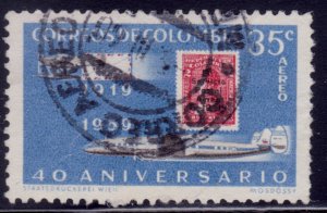 Colombia, 1959, 40th Anniv. of AVIANCA Airmail Services, 35c, used**