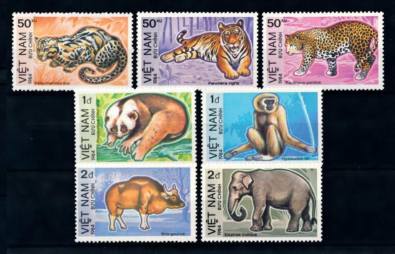 [94815] Vietnam 1984 Wild Life Tiger Panther Monkey Elephant  MNH