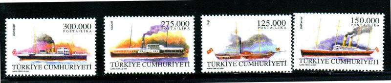 TURKEY #2756-2759  2000  MERCHANT SHIPS   MINT  VF NH  O.G