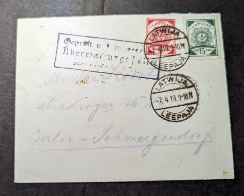 1919 Latvia Cover Leepaja to Berlin Germany