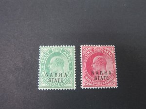 India Nabha 1907 Sc 37-8 set MH