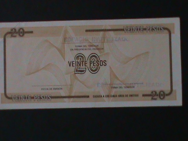 ​CUBA-NATIONAL BANK OF CUBA-$20-PESO-TOURIST EXCHANGE CERTIFICATE-UNC-VF-RARE