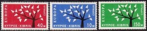 CYPRUS # 219-21 (1) CPL MNH EUROPA 1962