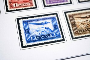 COLOR PRINTED GREECE AIRMAIL 1926-1958 STAMP ALBUM PAGES (7 illustrated pages)