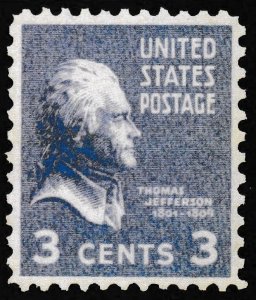 U.S. Scott # 807, 1938, 3¢, PSE Cert, XF 90, Mint, OGnh, Violet