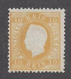 Portugal #35 mint no gum single, King Luiz, issued 1871