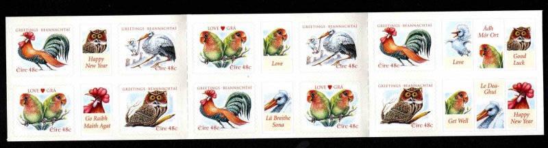 Ireland Scott 1588-1591a MNH**  Bird Booklet, serpentine self adhesives