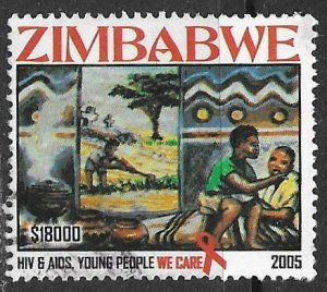 Zimbabwe ~ Scott # 1005 ~ Used ~ World AIDS Day