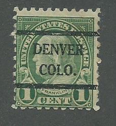 1923 USA Denver, Colo.  Precancel on Scott Catalog Number 581