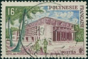 French Polynesia 1958 Sc#195,SG10 16f Post Office Papeete FU