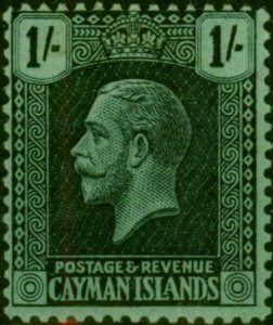 Cayman Is 1921 1s Black-Green SG63x Wmk Reversed Fine & Fresh LMM Scarce