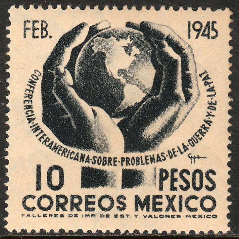 MEXICO 795, $10P Conference on War & Peace. UNUSED, H OG. VF.