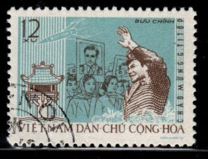 North Viet Nam Scott 211  Used stamp from 1962 Cosmonaut Titov visit set