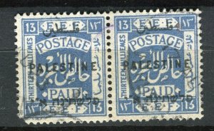 PALESTINE; 1920 early EEF Optd. issue 13m. fine used Pair