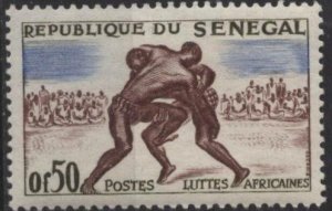 Senegal 202 (mlh) 50c wrestling, ol, blue & choc (1961)