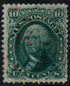 United States 68  used $ 55.00 blue and red cancel